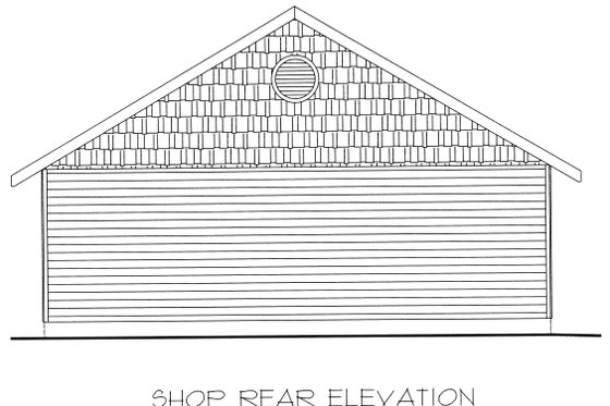 Exterior - Rear Elevation for Traditional House Plan #117-285, 0 bath