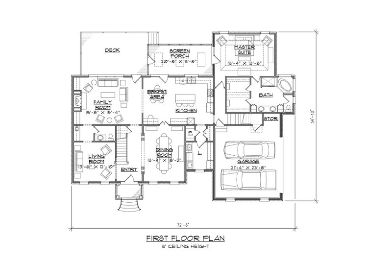 Dream House Plan - Floor Plan - Main Floor for Traditional House Plan #1054-61 - 4 bed, 3.5 bath
