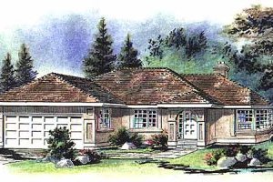 Ranch Exterior - Front Elevation Plan #18-130