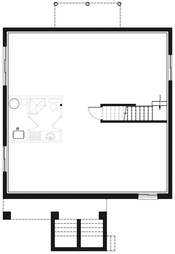 Architectural House Design - Bungalow Floor Plan - Lower Floor Plan #23-2783