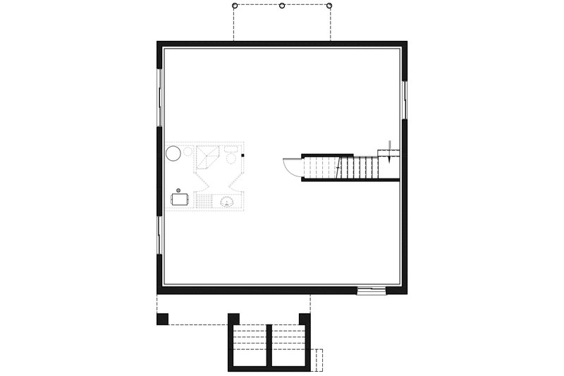 Dream House Plan - Floor Plan - Lower Floor for Bungalow House Plan #23-2783 - 2 bed, 1 bath