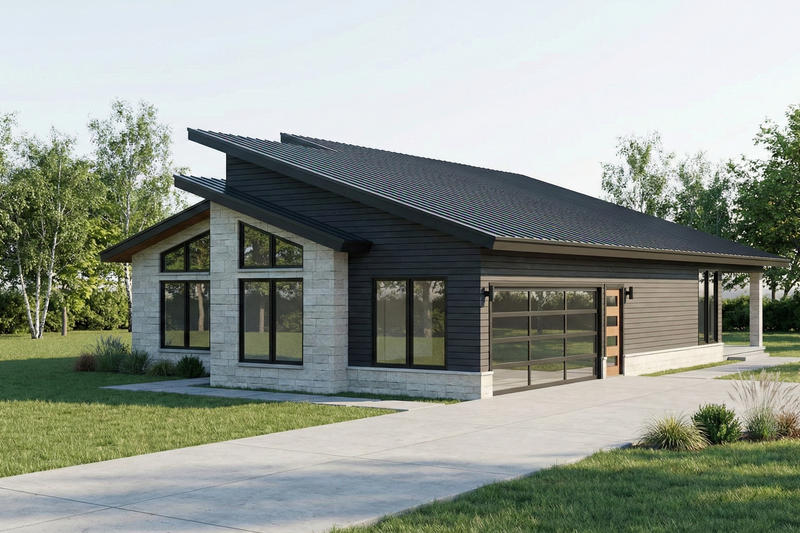 House Plan Design - Exterior - Other Elevation for Modern House Plan #923-455 - 3 bed, 2 bath