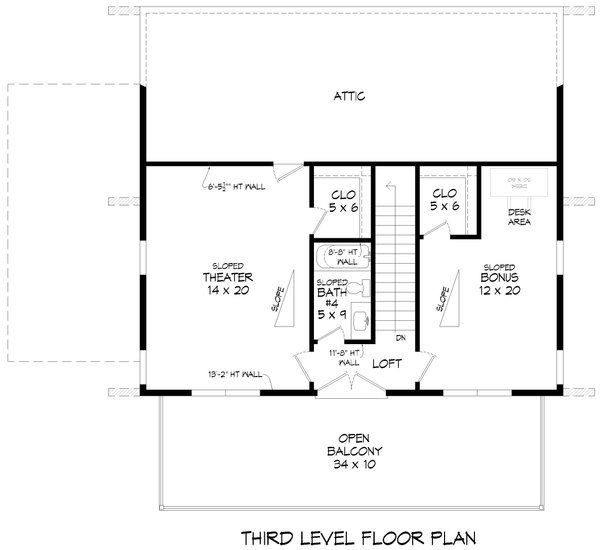 House Blueprint - Contemporary Floor Plan - Upper Floor Plan #932-1233