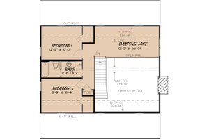 Floor Plan - Upper Floor for Country House Plan #923-40 - 3 bed, 2.5 bath