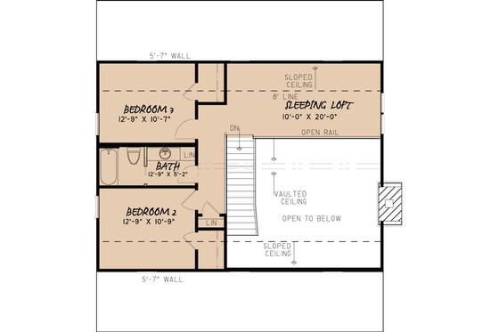 Floor Plan - Upper Floor for Country House Plan #923-40 - 3 bed, 2.5 bath
