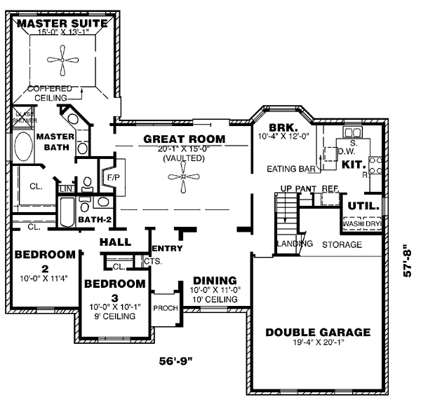Home Plan - Traditional Floor Plan - Main Floor Plan #34-123