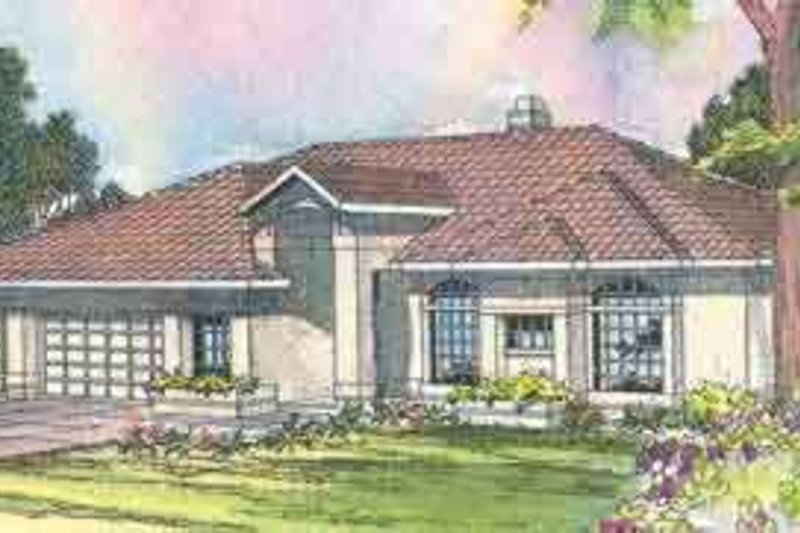 Dream House Plan - Mediterranean Exterior - Front Elevation Plan #124-412