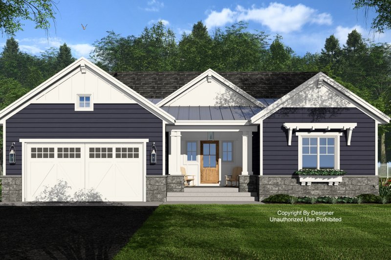 House Blueprint - Craftsman Exterior - Front Elevation Plan #51-1397