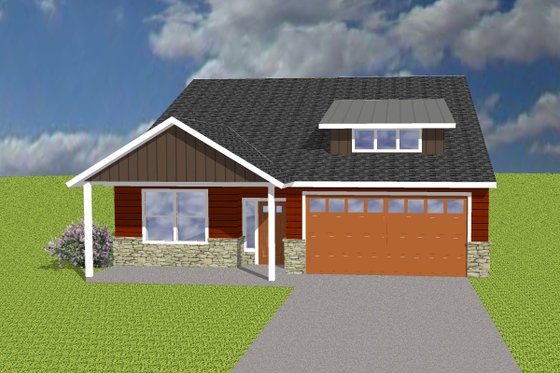 Exterior - Front Elevation for Ranch House Plan #423-69 - 4 bed, 2 bath