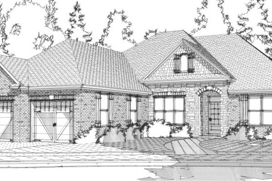 Exterior - Front Elevation for European House Plan #63-260 - 3 bed, 2 bath