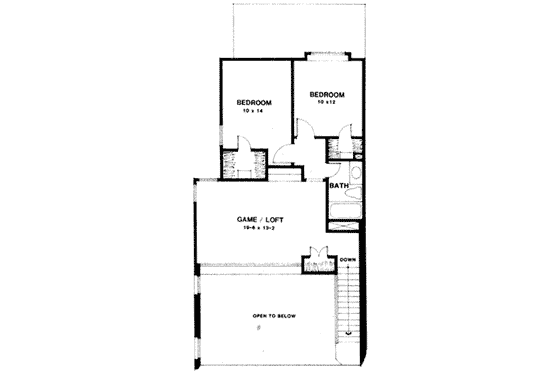 Floor Plan - Upper Floor for European House Plan #141-184 - 3 bed, 2.5 bath