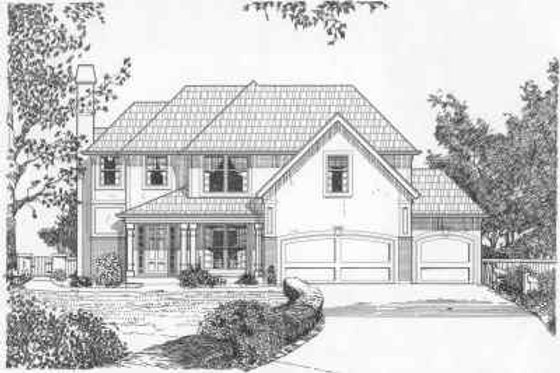 Exterior - Front Elevation for Traditional House Plan #6-147 - 4 bed, 3.5 bath