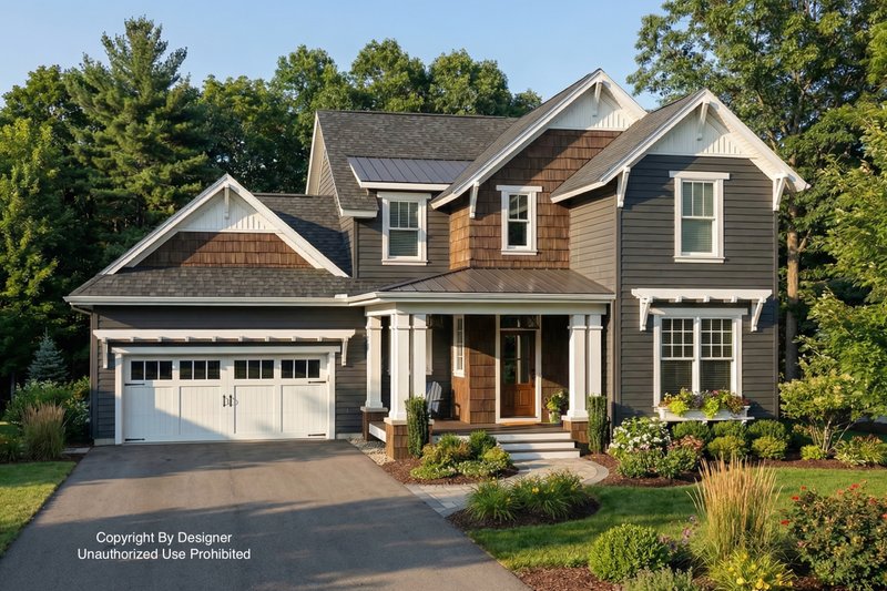 Craftsman Style House Plan - 3 Beds 2.5 Baths 1973 Sq/Ft Plan #51-1193 Exterior