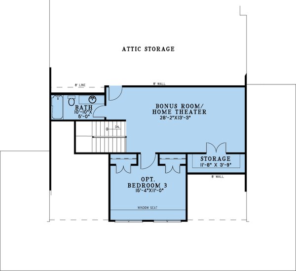 House Blueprint - Floor Plan - Upper Floor for Country House Plan #923-341 - 2 bed, 2 bath