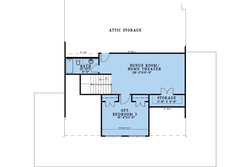 House Blueprint - Floor Plan - Upper Floor for Country House Plan #923-341 - 2 bed, 2 bath