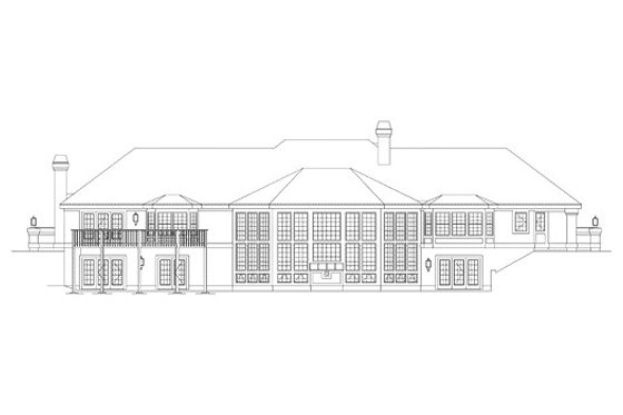 Exterior - Rear Elevation for Traditional House Plan #57-273 - 4 bed, 3.5 bath