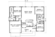 Adobe / Southwestern Style House Plan - 3 Beds 2 Baths 1989 Sq/Ft Plan #1-1397 