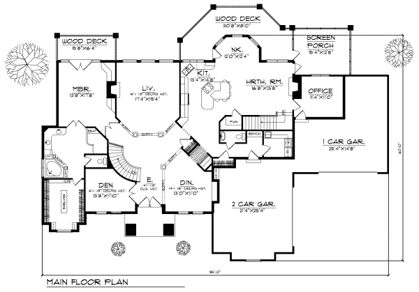 Home Plan - Mediterranean Floor Plan - Main Floor Plan #70-452