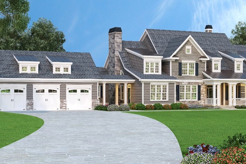 Traditional Style House Plan - 5 Beds 4.5 Baths 4416 Sq/Ft Plan #419-123