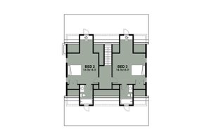 Floor Plan - Upper Floor for Farmhouse House Plan #497-7 - 3 bed, 3.5 bath
