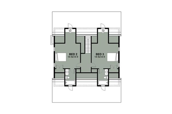 Architectural House Design - Farmhouse Floor Plan - Upper Floor Plan #497-7