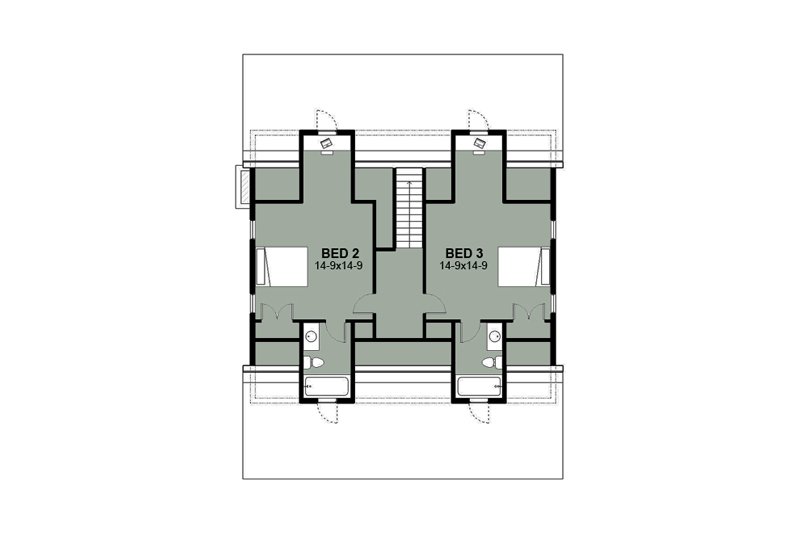 House Plan Design - Floor Plan - Upper Floor for Farmhouse House Plan #497-7 - 3 bed, 3.5 bath