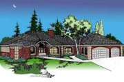 European Style House Plan - 4 Beds 3 Baths 3453 Sq/Ft Plan #60-491 