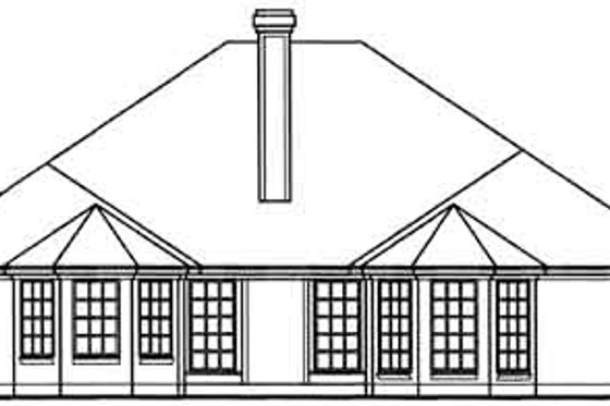Exterior - Rear Elevation for Traditional House Plan #42-336 - 3 bed, 2 bath