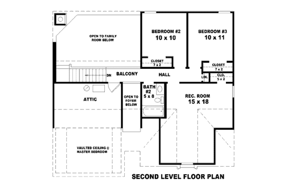 Floor Plan - Upper Floor for Traditional House Plan #81-13605 - 3 bed, 2.5 bath