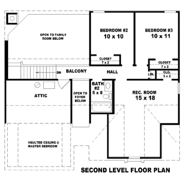 Traditional Floor Plan - Upper Floor Plan #81-13605