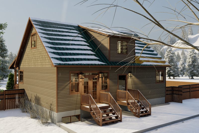 Home Plan - Exterior - Rear Elevation for Cabin House Plan #1060-24 - 3 bed, 2.5 bath