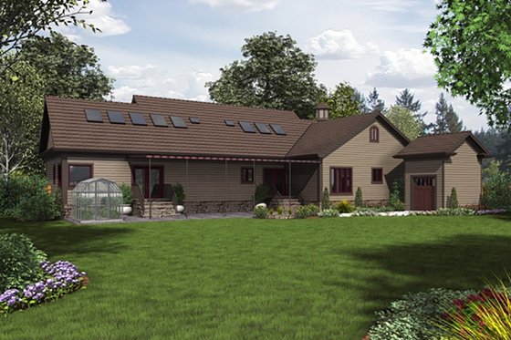 Craftsman, Green, Front Elevation
