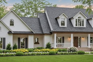 House Blueprint - Farmhouse Exterior - Front Elevation Plan #21-550