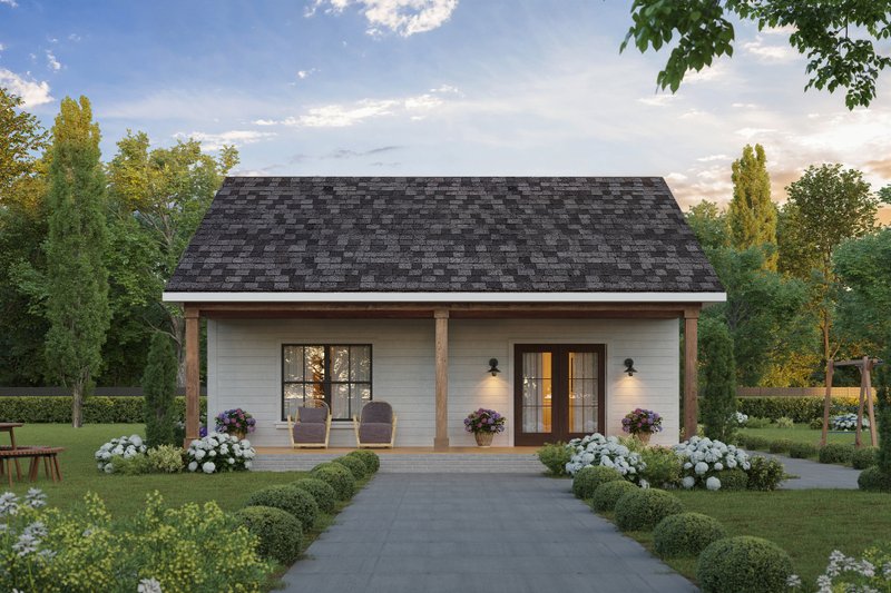 House Blueprint - Exterior - Rear Elevation for Farmhouse House Plan #1117-40 - 1 bed, 1 bath