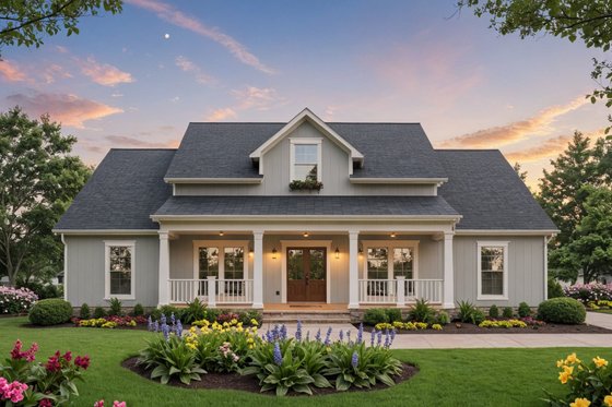 Exterior - Front Elevation for Farmhouse House Plan #21-489 - 3 bed, 2.5 bath
