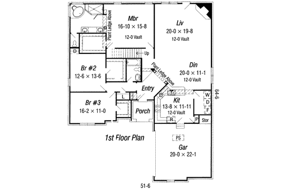 Floor Plan - Main Floor for European House Plan #329-116 - 5 bed, 3 bath