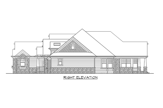 Exterior - Other Elevation 3 for Craftsman House Plan #132-208 - 3 bed, 3.5 bath