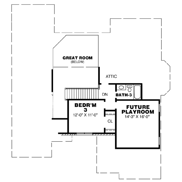 Southern Floor Plan - Upper Floor Plan #34-168