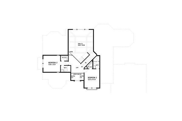 European Floor Plan - Upper Floor Plan #56-591