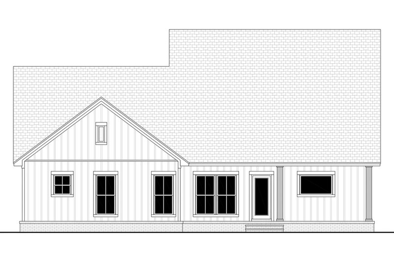 Dream House Plan - Exterior - Rear Elevation 2 for Farmhouse House Plan #430-437 - 4 bed, 2.5 bath