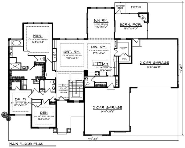 Home Plan - Ranch Floor Plan - Main Floor Plan #70-1502