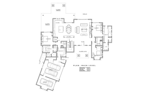 Floor Plan - Main Floor for Craftsman House Plan #892-46 - 5 bed, 5.5 bath