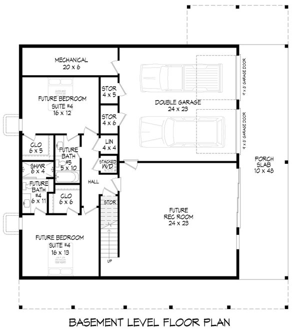 Architectural House Design - Floor Plan - Lower Floor for Country House Plan #932-1376 - 3 bed, 3.5 bath