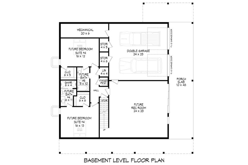 Architectural House Design - Floor Plan - Lower Floor for Country House Plan #932-1376 - 3 bed, 3.5 bath