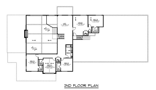 Country Floor Plan - Upper Floor Plan #1064-295
