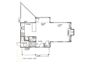 Floor Plan - Main Floor for Farmhouse House Plan #510-3 - 2 bed, 1.5 bath