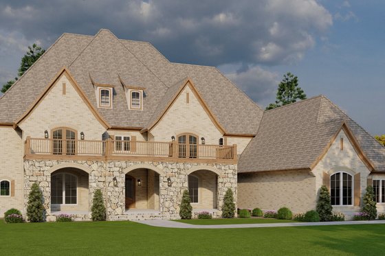 Exterior - Front Elevation 3 for European House Plan #923-78 - 4 bed, 4.5 bath