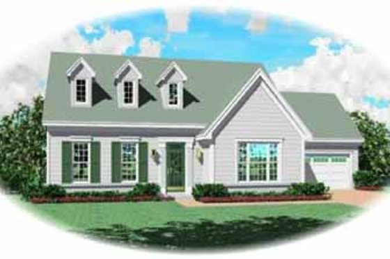 Exterior - Front Elevation for Colonial House Plan #81-225 - 3 bed, 2.5 bath