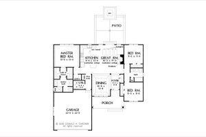 Floor Plan - Main Floor for Farmhouse House Plan #929-1133 - 3 bed, 2 bath