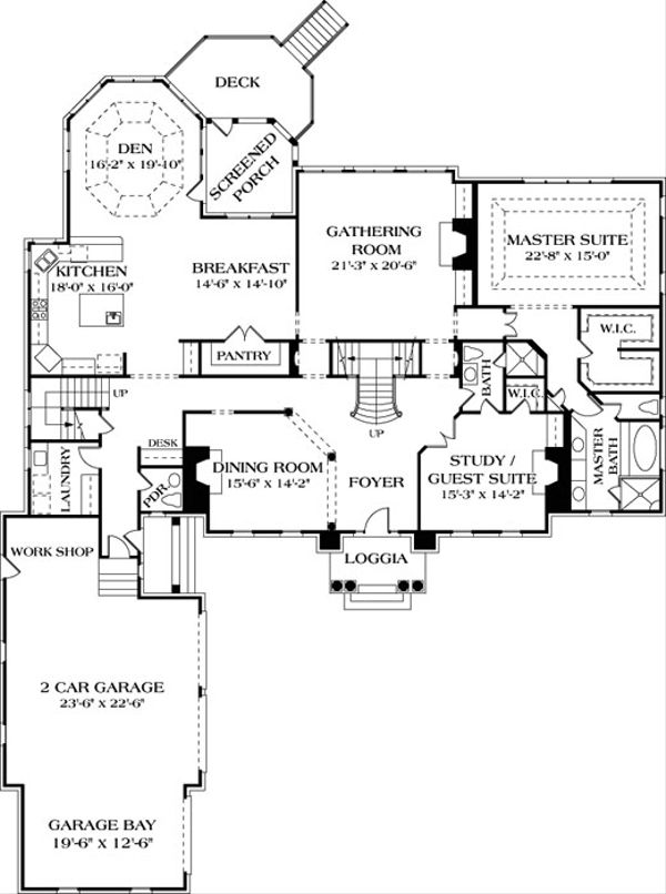 Architectural House Design - Colonial Floor Plan - Main Floor Plan #453-27